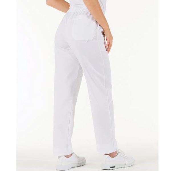 PANTALONE DOTTORE MEDICO INFERMIERE UNISEX in cotone 100% - bianco - varie misure