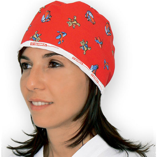 CAPPELLINO / CUFFIA CHIRURGICA PER SALA OPERATORIA in cotone - con laccetti - varie fantasie
