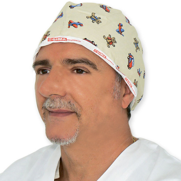 CAPPELLINO / CUFFIA CHIRURGICA PER SALA OPERATORIA in cotone - con laccetti - varie fantasie