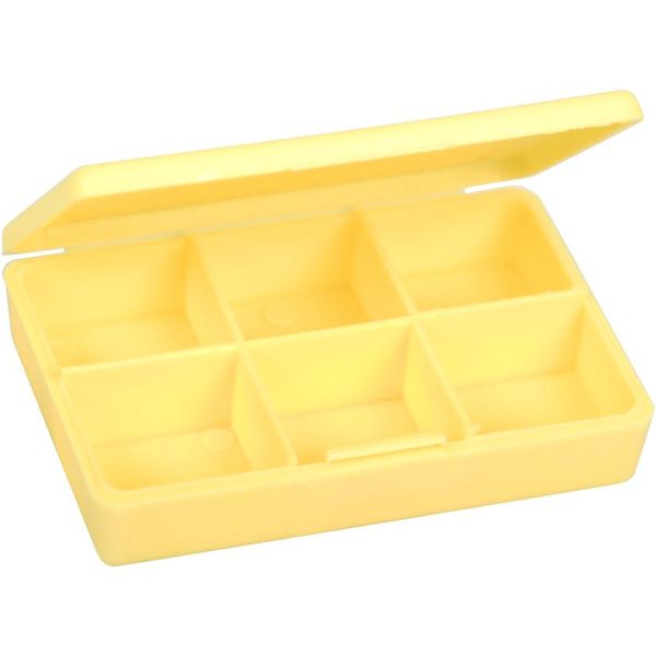 PORTAPILLOLE GIORNALIERO HANDY BOX - 6 scomparti - 8x5,5x1,5cm - giallo