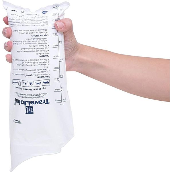 SACCA URINA PORTATILE MONOUSO TRAVELJOHN WC - 800ml - conf. 3pz