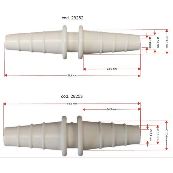 ADATTATORE CATETERE - ATTACCO BICONICO PER SONDINO ASPIRAZIONE E TUBO ASPIRATORE
