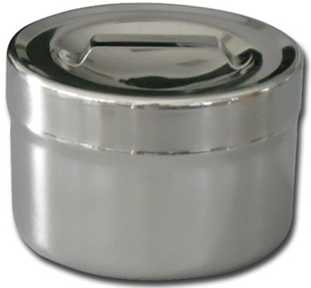 VASETTO PORTACOTONE CON COPERCHIO 0,5 l - acciaio inox
